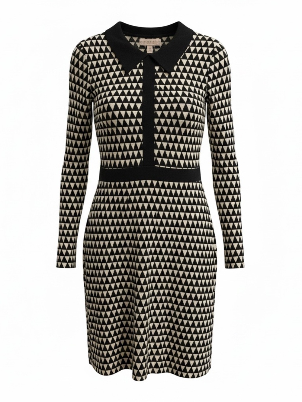 Eve Gravel Black and Cream Patterned Dress